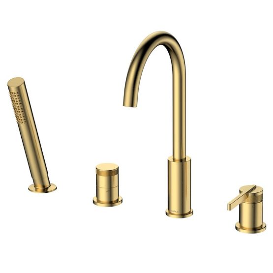 Bateria Wannowa 4-Otworowa Aurevo Złoty Szczotkowany ABAU241221 Avapax