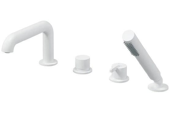 Bateria Wannowa 4-otworowa Z Zestawem Prysznicowym Silia Bianco BQS_A14M Deante