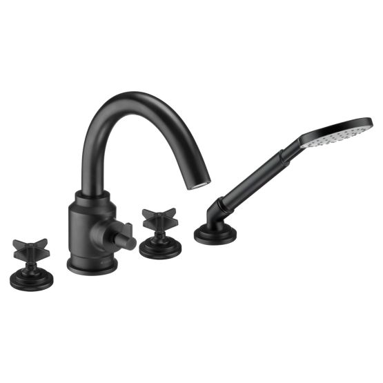 Bateria Wannowa 4-otworowa Z Zestawem Prysznicowym Temisto Nero BQT_N14D Deante