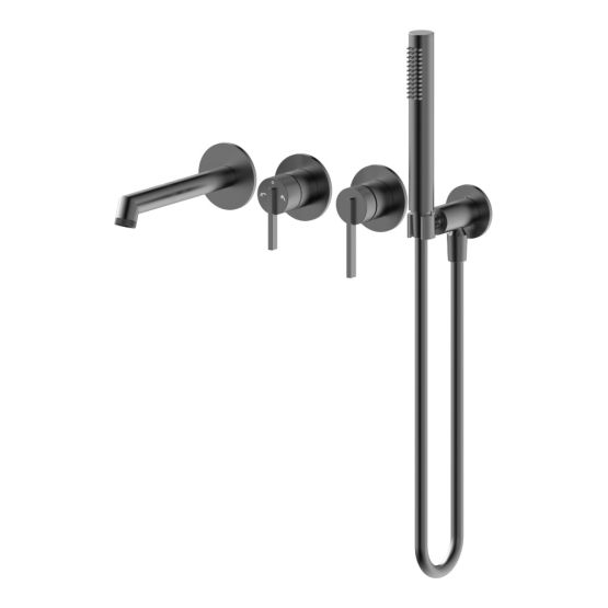 Bateria Wannowa Podtynkowa 4-Otworowa Z Boxem I Zestawem Prysznicowym Ori Gun Metal 08032BN Emporia