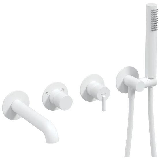 Bateria Wannowa Podtynkowa Z Zestawem Prysznicowym Silia Bianco BQS_A18P Deante