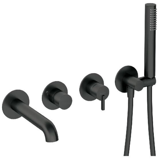 Bateria Wannowa Podtynkowa Z Zestawem Prysznicowym Silia Nero BQS_N18P Deante