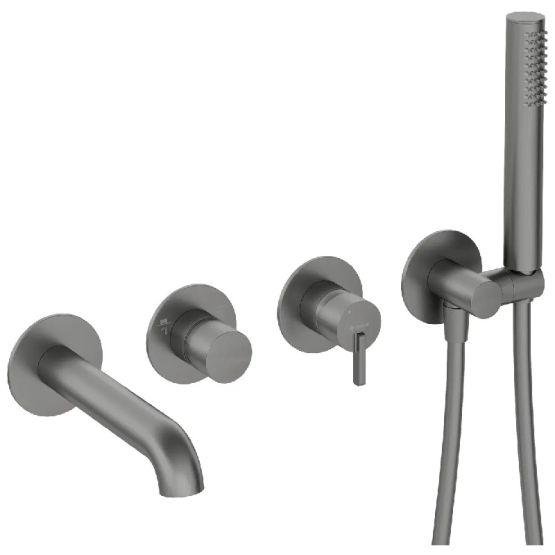 Bateria Wannowa Podtynkowa Z Zestawem Prysznicowym Silia Titanium BQS_D18P Deante