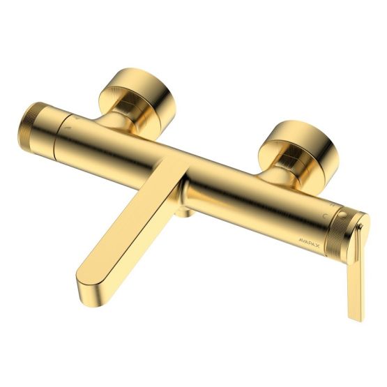 Bateria Wannowa Ścienna Z Przełącznikiem Natrysku Aurevo Złoty Szczotkowany ABAU211211 Avapax