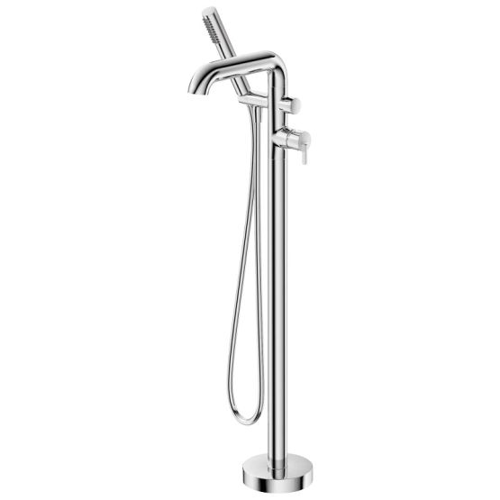 Bateria Wannowa Wolnostojąca Z Zestawem Prysznicowym Silia Chrom BQS_017M Deante