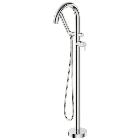 Bateria Wannowa Wolnostojąca Z Zestawem Prysznicowym Silia Chrom BQS_017N Deante