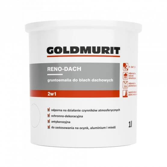 Farba Gruntoemalia Do Dachów Reno Dach Brązowy Ral 8019 1L Goldmurit