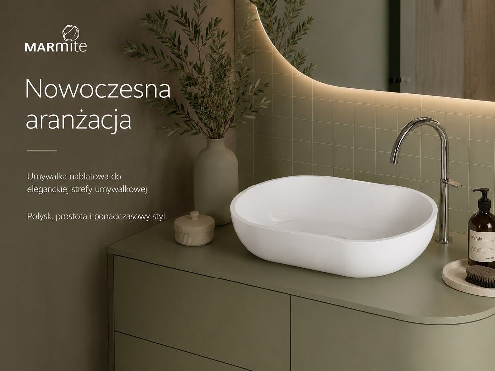 Umywalka Marmite UM 0533 C 600 C w aranżacji łazienki