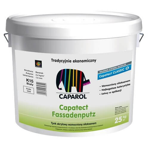 Tynk Akrylowy Capatect Baza Transparentna K15 25 kg Caparol