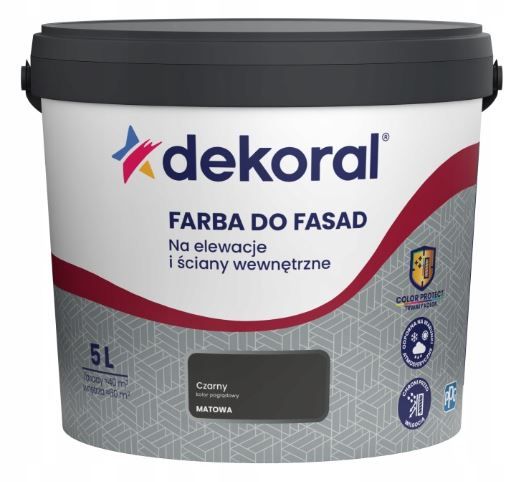 Farba Akrylowa Do Fasad Polinit Czarny 5L Dekoral