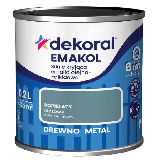 Emalia Olejno-Alkidowa Emakol Strong Popielaty Mat 0,2L Dekoral