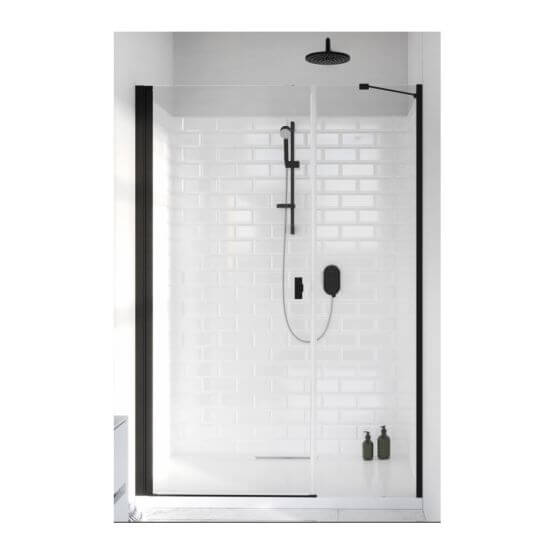 Drzwi Prysznicowe Nes 8 DWS Czarne 110 Lewe 10078110-54-01L+10078111-01-01 Radaway