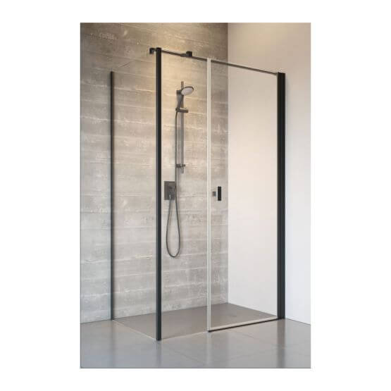 Drzwi Prysznicowe Nes 8 KDS I Czarne 140 Prawe 10073140-54-01R+10073114-54-01 Radaway