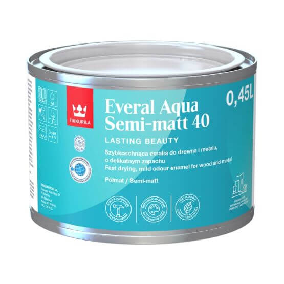 Emalia Akrylowa Everal Aqua Semi Mat 0,45L Baza-C Tikkurila