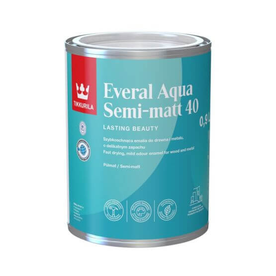 Emalia Akrylowa Everal Aqua Semi Mat 0,9L Baza-C Tikkurila