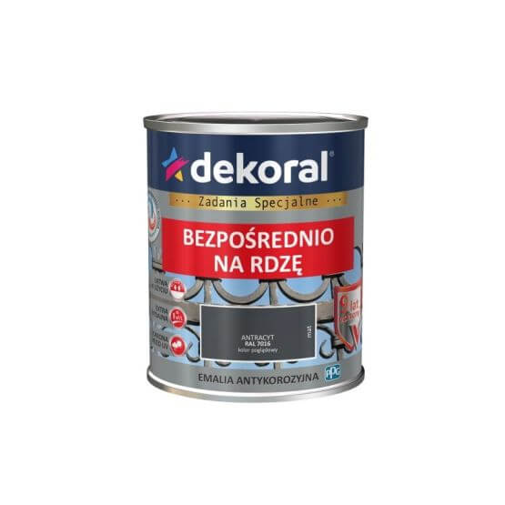 Emalia Antykorozyjna Antracyt Mat 0,65L RAL 7016 Dekoral