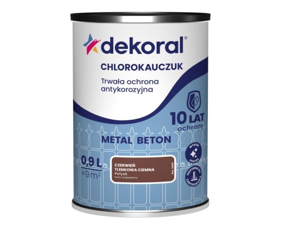 Emalia Chlorokauczukowa Strong Czerwony Tlenkowy Ciemny 0,9L Dekoral