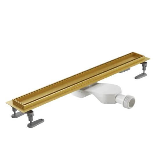 Odpływ Liniowy 90cm Z Rusztem Do Wklejenia Płytki, Złoty Stilio INEX.1515.900.P.GL Excellent