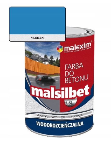 Farba Akrylowo-Silikonowa Malsilbet Niebieski 2,5L Malexim