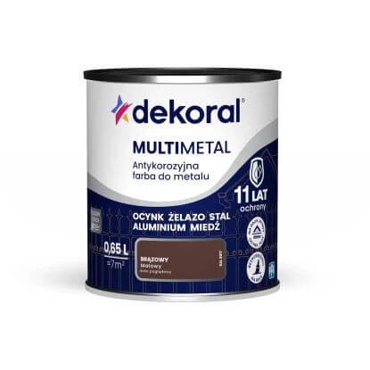 Farba Do Metalu Antykorozyjna Multimetal Brązowy Mat 0,65L Dekoral