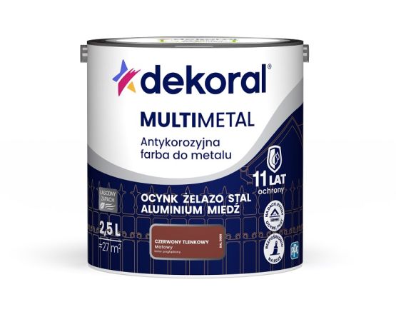 Farba Do Metalu Antykorozyjna Czerwony Tlenowy Mat 2,5L Dekoral
