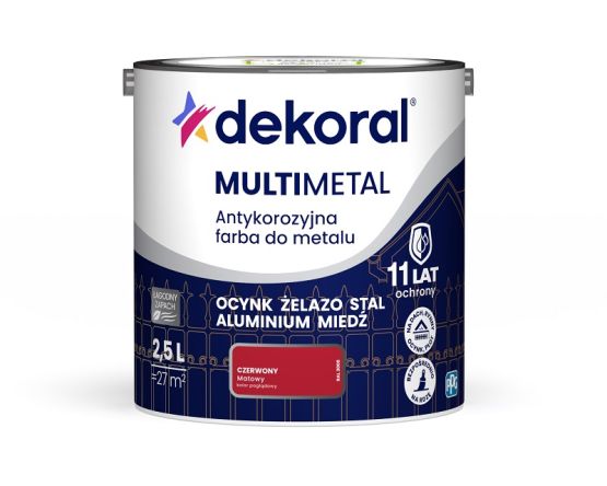 Farba Do Metalu Antykorozyjna Czerwony Mat 2,5L Dekoral