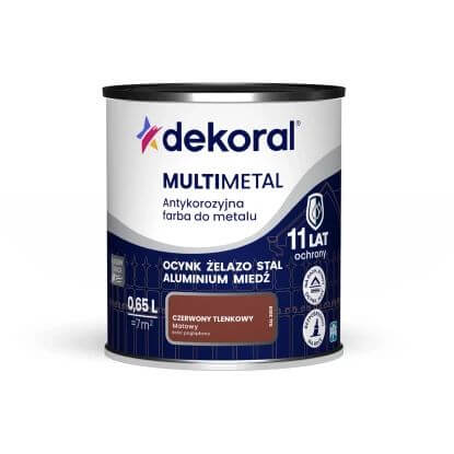 Farba Do Metalu Antykorozyjna Multimetal Czerwony Tlenkowy Mat 0,65L Dekoral