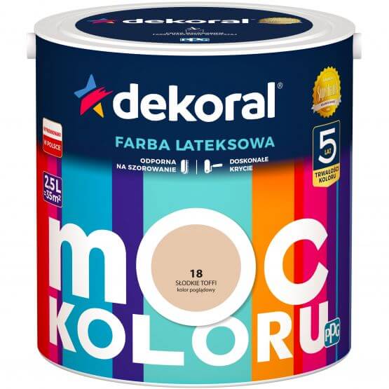 Farba Lateksowa Moc Koloru Słodkie Toffi 2,5l Dekoral