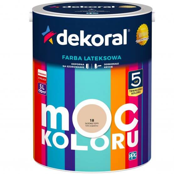 Farba Lateksowa Moc Koloru Słodkie Toffi 5l Dekoral
