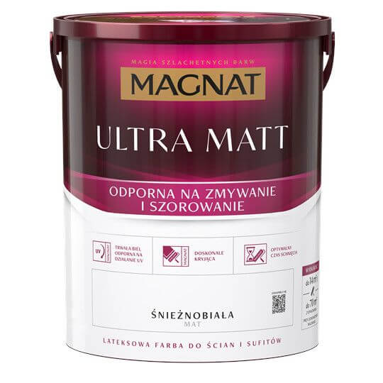 Farba Lateksowa Ultra Matt Śnieżnobiała 2,5L Magnat