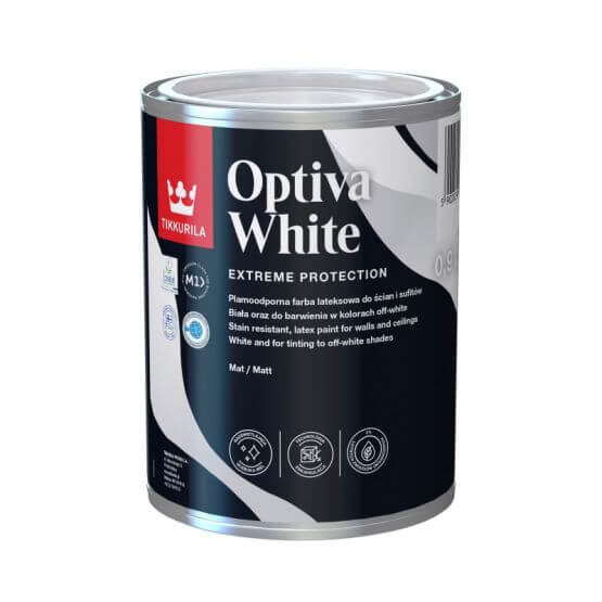 Farba Lateksowa Optiva White 0,9L Tikkurila