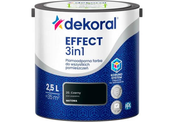 Farba Lateksowa Plamoodporna Effect 3IN1 2.5L Czarny Dekoral