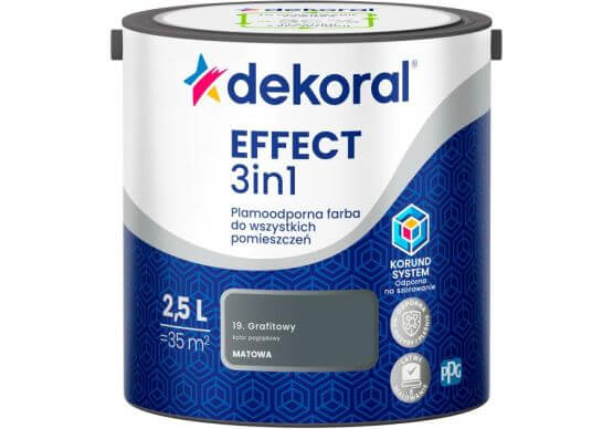 Farba Lateksowa Plamoodporna Effect 3IN1 2.5L Grafitowy Dekoral