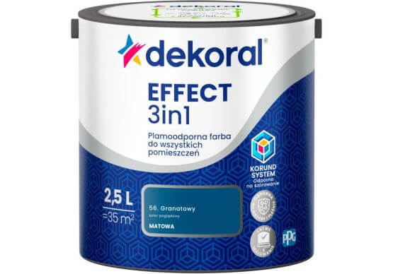 Farba Lateksowa Plamoodporna Effect 3IN1 2.5L Granatowy Dekoral