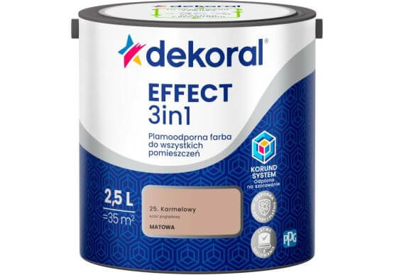 Farba Lateksowa Plamoodporna Effect 3IN1 2.5L Kremowy Dekoral