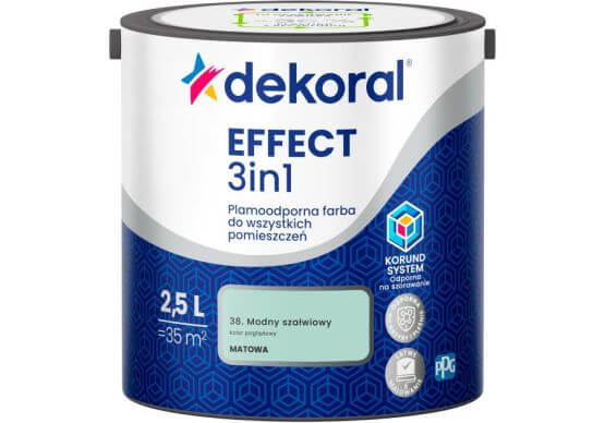 Farba Lateksowa Plamoodporna Effect 3IN1 2.5L Modny Szałwiowy Dekoral
