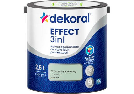 Farba Lateksowa Plamoodporna Effect 3IN1 2.5L Przytulny Szałwiowy Dekoral