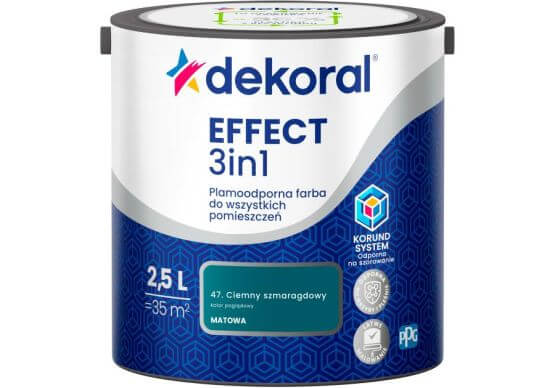 Farba Lateksowa Plamoodporna Effect 3IN1 2.5L Szmaragdowy Dekoral