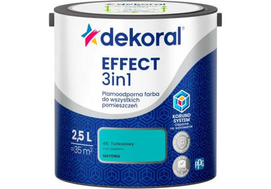 Farba Lateksowa Plamoodporna Effect 3IN1 2.5L Turkusowy Dekoral