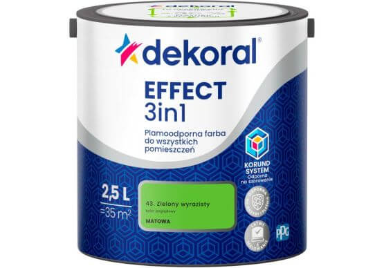 Farba Lateksowa Plamoodporna Effect 3IN1 2.5L Zielony Wyrazisty Dekoral