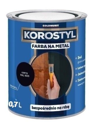 Farba Na Metal Korostyl Czarny Połysk 9005 0,7L Goldmurit