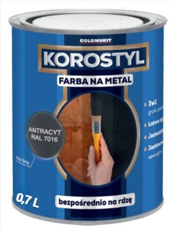 Farba Na Metal Korostyl Antracykt 7016 0,7L Goldmurit