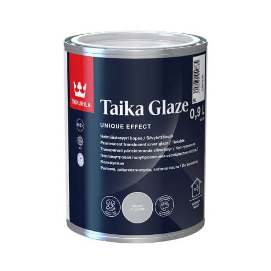Farba Perłowa Taika Pearl Glaze Srebrna 0,9L Tikkurila