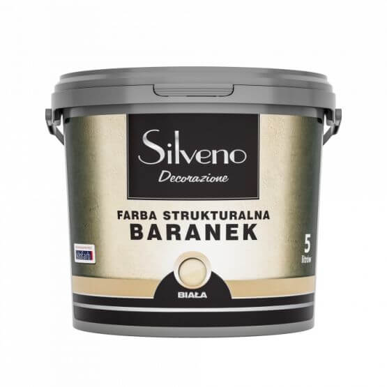 Farba Strukturalna Baranek Biała 5L Silveno