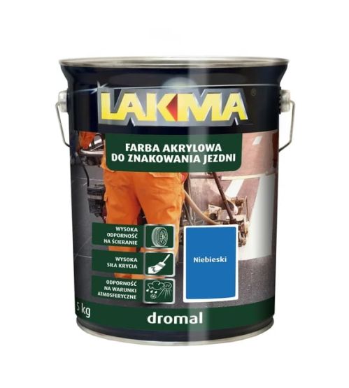 Farba Akrylowa Do Znakowania Jezdni Dromal 5Kg Niebieski Lakma