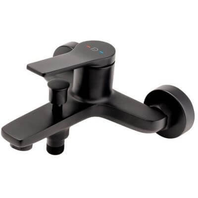 Bateria Wannowo-Prysznicowa Ścienna Seppia Czarny Mat FD1-SPA-1-22 Fdesign