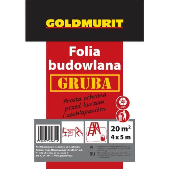 Folia Budowlana LDPE Gruba 4x5m Goldmurit