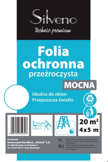 Folia Ochronna Mocna Przeźroczysta 4x5 Silveno