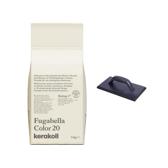 Zestaw Fuga Cementowa Fugabella 20 3Kg Kerakoll + Paca ABS Guma Czarna 10 mm Goldmurit