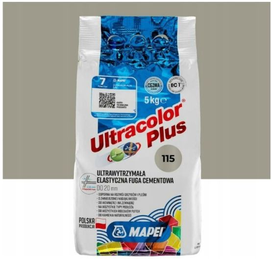Fuga Elastyczna Ultracolor Plus 115 Rzeczny Szary 5 kg Mapei